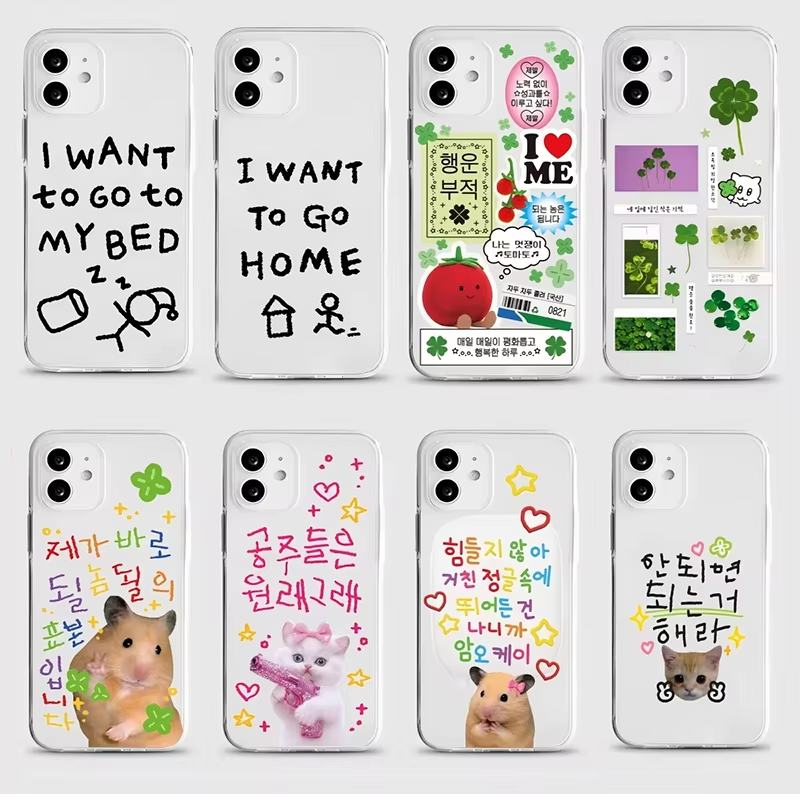 Phone Cases Cute Iphone 14 - เคสโทรศัพท์ลายโคลเวอร์สี่แฉกสไตล์เกาหลีน่ารัก สำหรับ iPhone 17 16 15