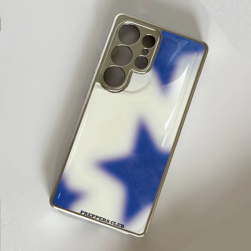 Phone Cases Blue - เคสโทรศัพท์แบบกันกระแทก ลายดาวสีน้ำเงินไล่เฉดสีสไตล์เกาหลี สำหรับ Samsung Galaxy S23