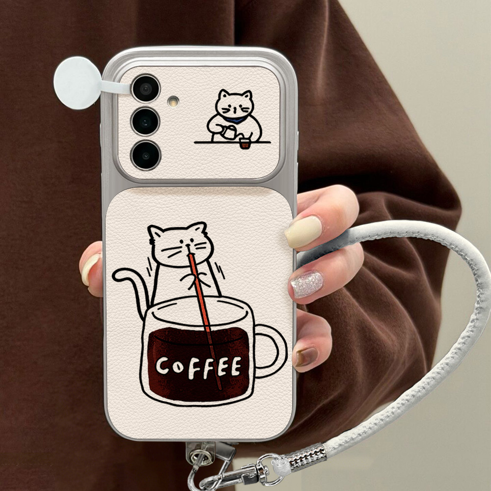 Phone Cases A14 Samsung - เคสโทรศัพท์ลายแมวน่ารักสีน้ำตาลสำหรับ Samsung S26 S25 S24 S23