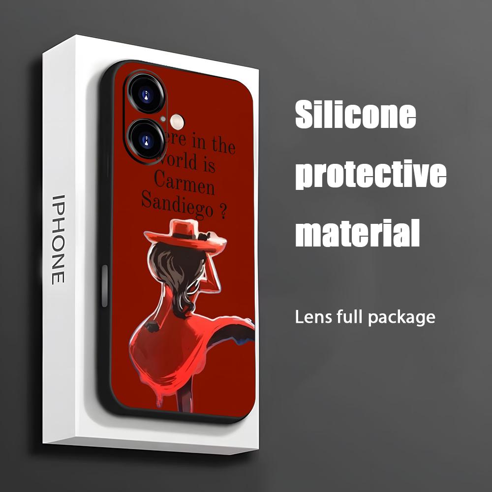 Phone Cases Protective - Hot Carmen Sandiegoการ์ตูนสําหรับiPhone 16 15 14