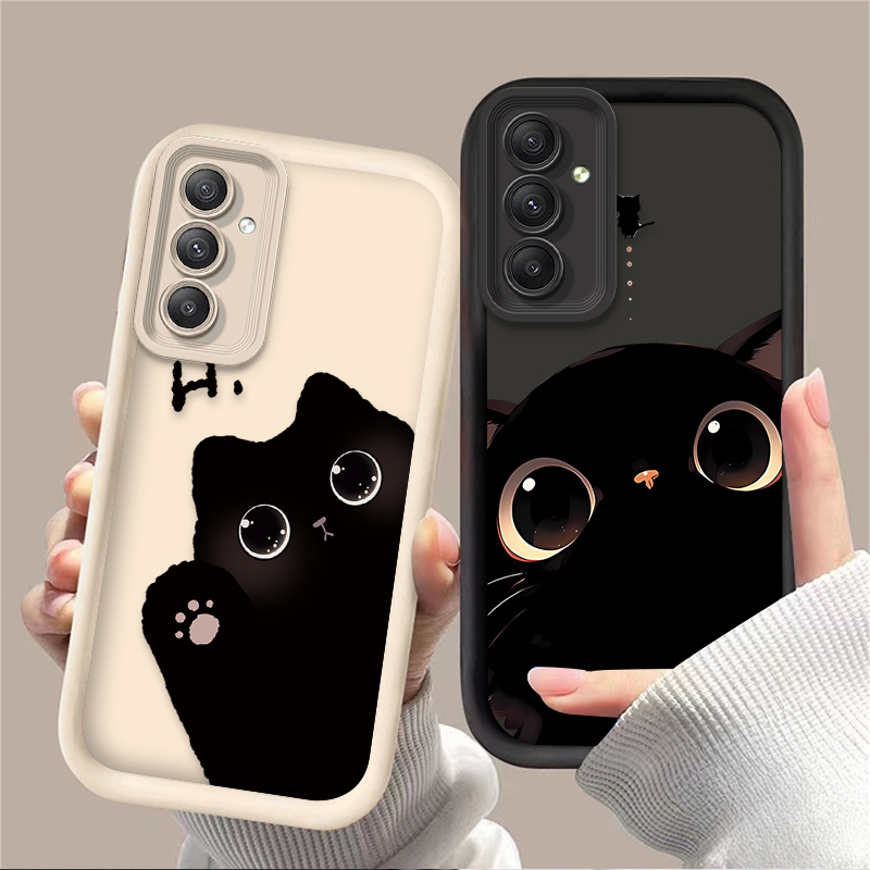 Phone Cases A14 Samsung - เคสโทรศัพท์แมวน่ารักตาโต สำหรับ Samsung Galaxy A54 A05