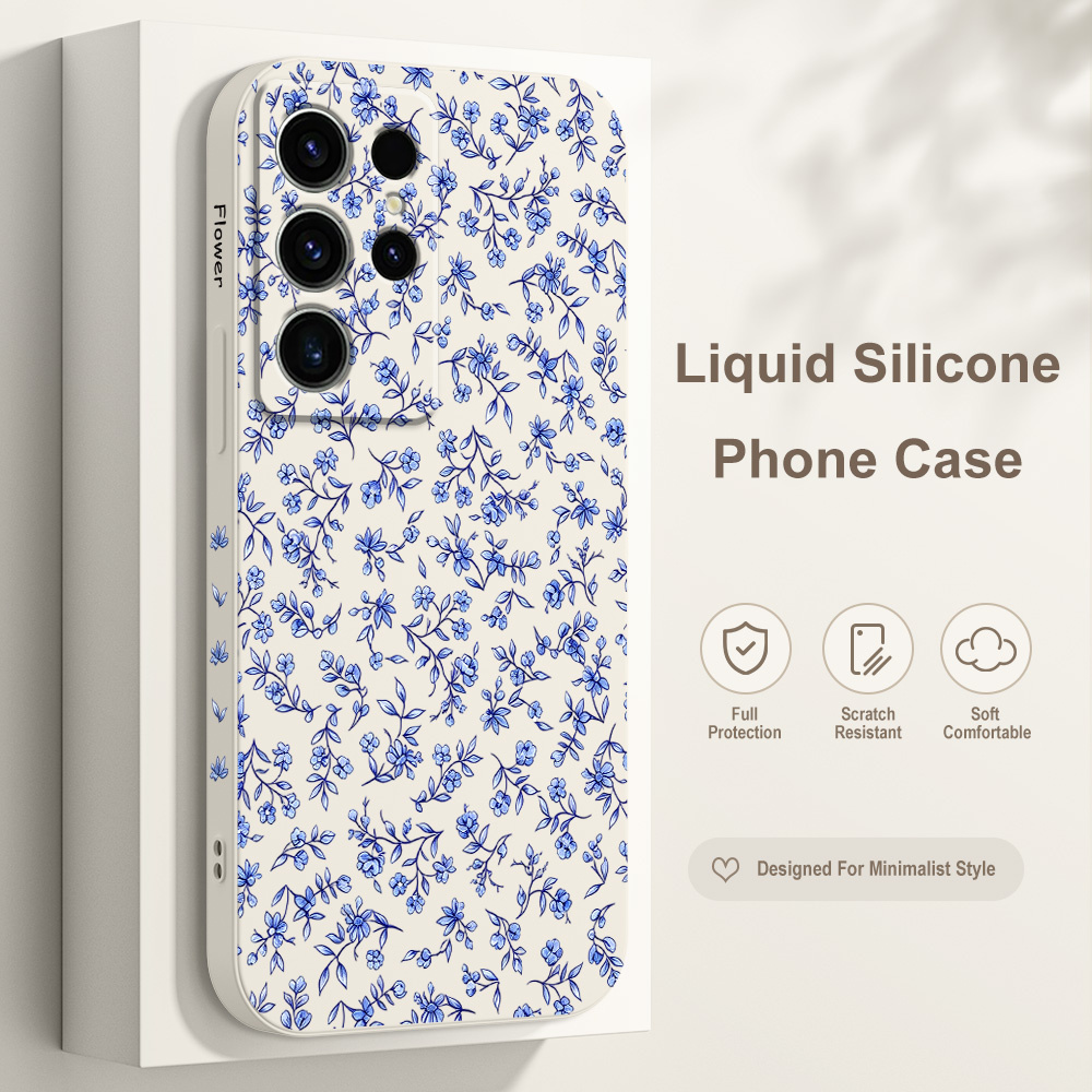 Samsung Galaxy S24 - เคสโทรศัพท์ลายดอกไม้บิดเกลียวสำหรับ Samsung Galaxy S26 S25 Edge