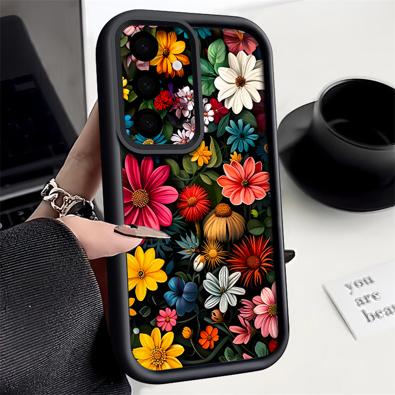 Phone Cases A14 Samsung - เคสลายดอกไม้สีสันสดใสสำหรับซัมซุงกาแล็กซี่ A57 A37 A17 A56 A16