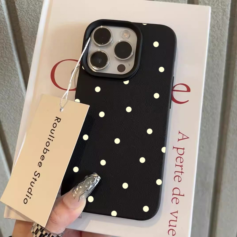 Phone Cases Cute Iphone 14 - เคสโทรศัพท์ลายจุดน่ารักเรียบง่ายสำหรับ iPhone 17 Pro 16 15