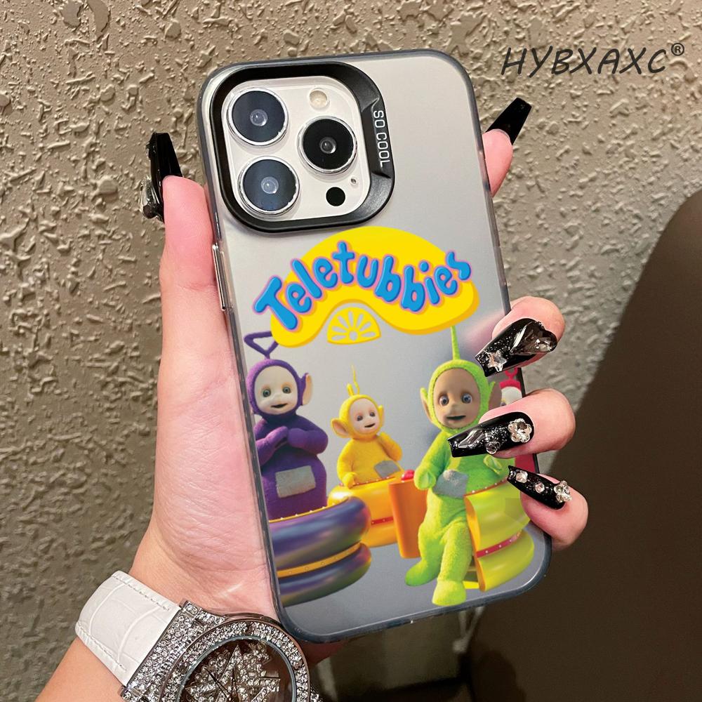 Phone Cases Cute Iphone 14 - HD น่ารัก T-Teletubbies-Es เคสโทรศัพท์สำหรับไอโฟน 16/15/14/13/12/11 โปรแม็กซ์พลัสกันกระแทกสีสันสดใสฝาครอบด้านหลังสีเงินเคสโทรศัพท์