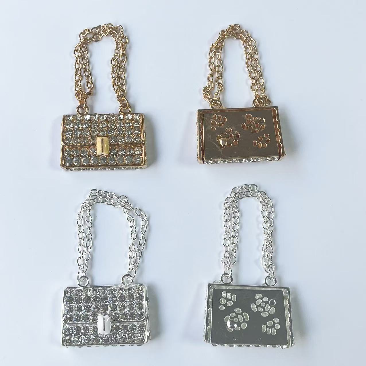 Phone Cases Europe - 4 ชิ้น Chic Mini Rhinestone กระเป๋าถือพวงกุญแจตกแต่งผู้หญิงเครื่องประดับ