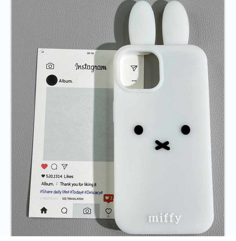 Phone Cases Cute Iphone 14 - เคสโทรศัพท์ลายการ์ตูนมิฟฟี่ กระต่ายน่ารักแบบ 3 มิติ สำหรับ iPhone
