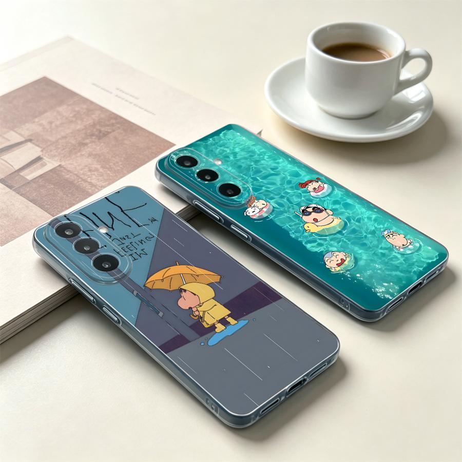 Phone Cases A14 Samsung - เคสโทรศัพท์ลายเด็กชายกับร่มสีเหลืองสำหรับ Samsung Galaxy A14 A16 A52