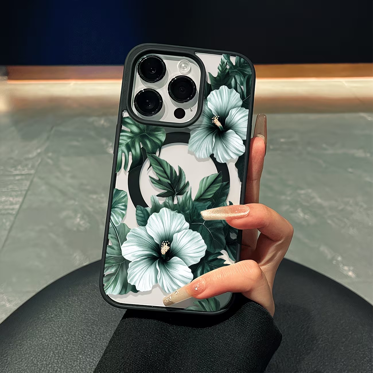 Phone Cases Protective - เคสโทรศัพท์ลายดอกไม้สีเขียวสำหรับ iPhone 17 16 15 14
