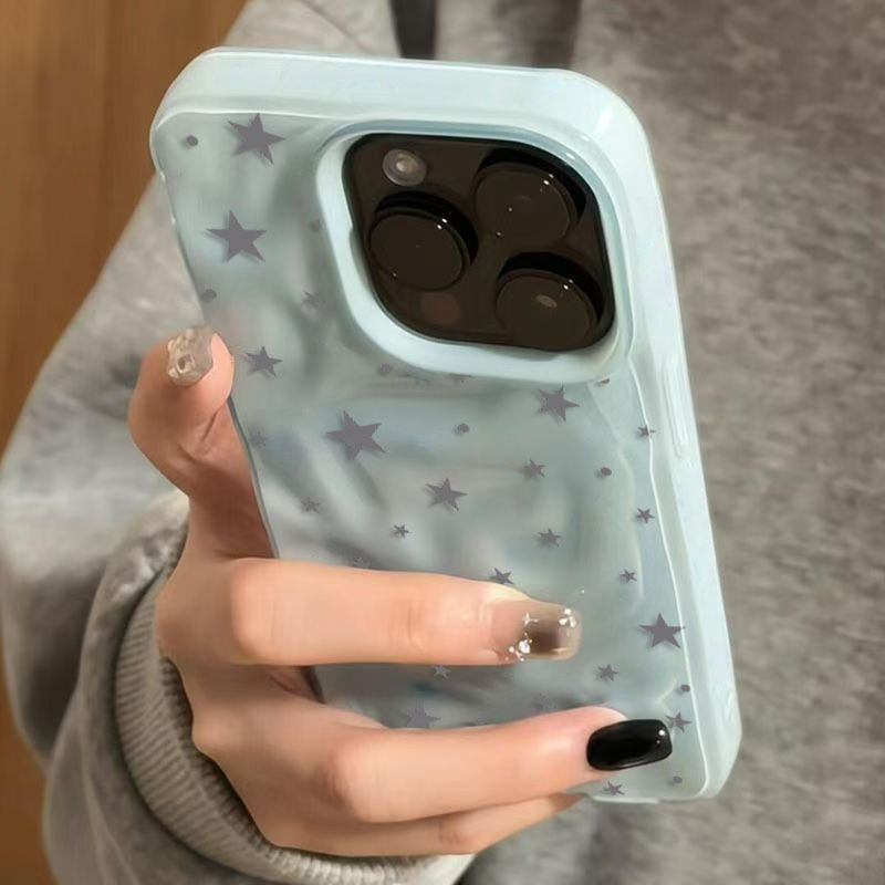 Phone Cases Blue - Minimalistสีเทา-สีฟ้าStar Wave Textureเคสโทรศัพท์สําหรับiPhone 17 Air 16