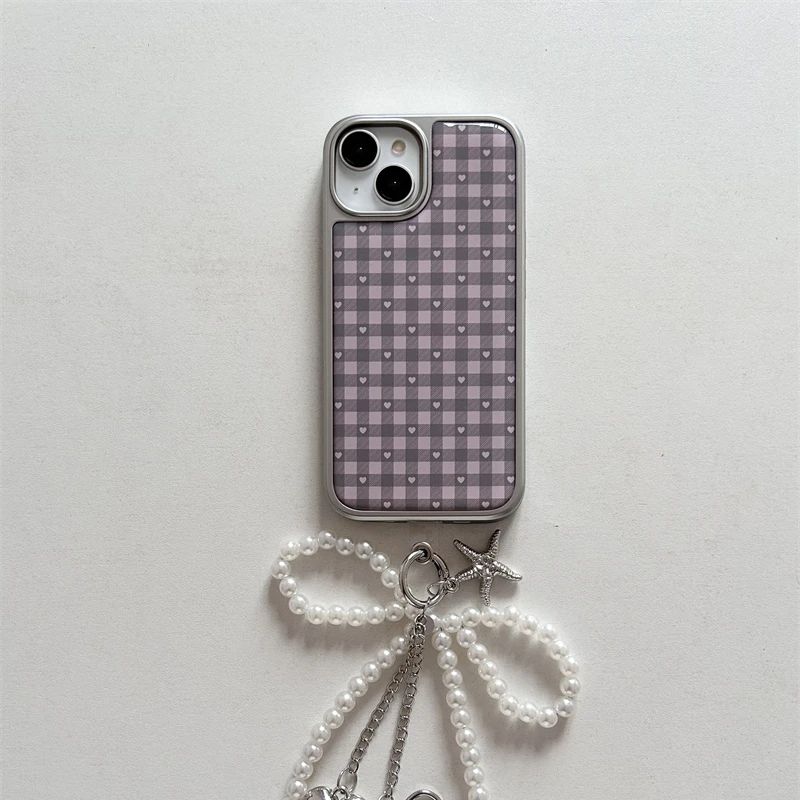 เคสโทรศัพท์ลายตารางสีชมพูม่วงร - Phone Cases For Girls บทวิจารณ์และราคา