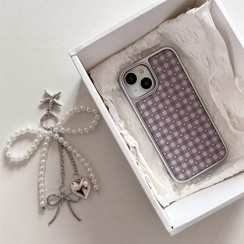 เคสโทรศัพท์ลายตารางสีชมพูม่วงร - Phone Cases For Girls บทวิจารณ์และราคา
