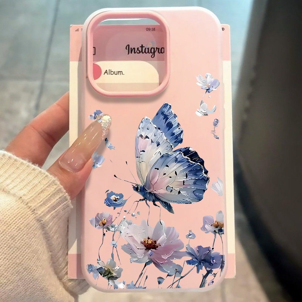 เคสโทรศัพท์ลายดอกไม้ผีเสื้อสีน - Phone Cases Blue บทวิจารณ์และราคา