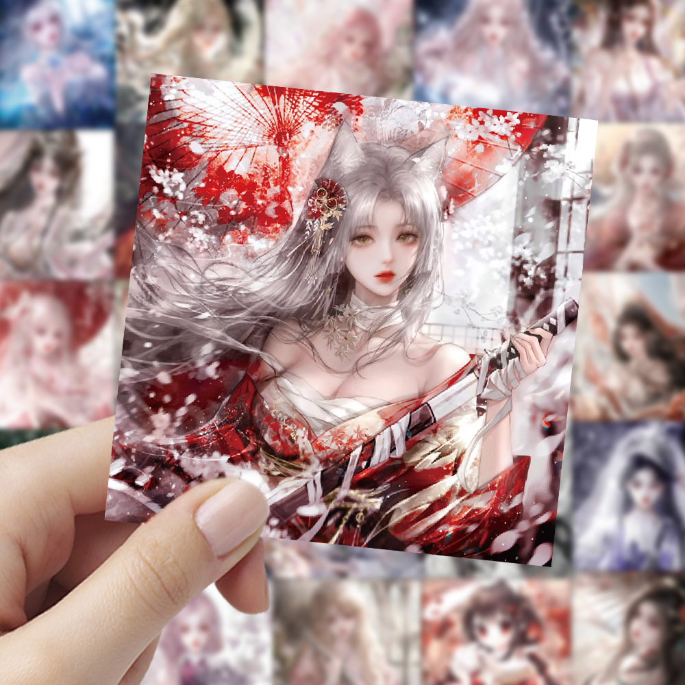 สติกเกอร์กันน้ำลายการ์ตูนสาวสไ - Phone Cases You Can Design บทวิจารณ์และราคา