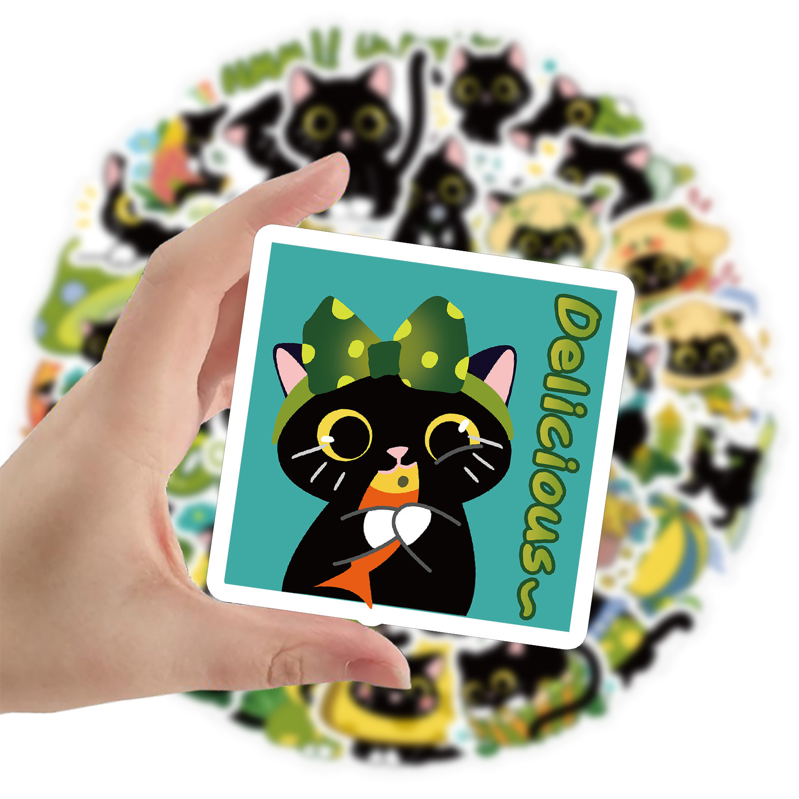 สติกเกอร์กันน้ำลายการ์ตูนแมวดำ - Phone Cases You Can Design บทวิจารณ์และราคา