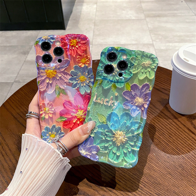 เคสโทรศัพท์ซิลิโคนลายดอกไม้สีน - Phone Cases Blue บทวิจารณ์และราคา
