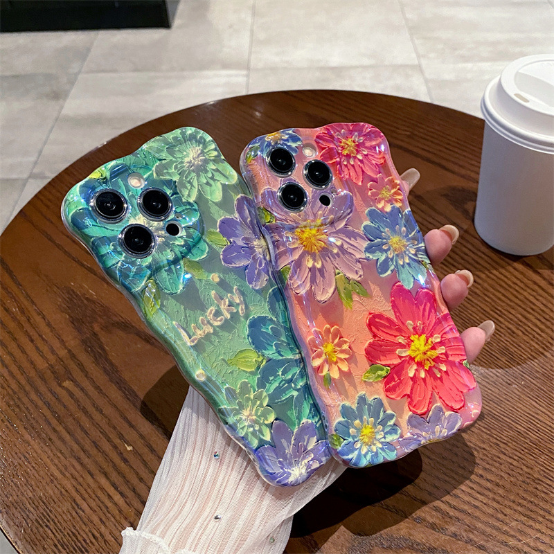 เคสโทรศัพท์ซิลิโคนลายดอกไม้สีน - Phone Cases Blue บทวิจารณ์และราคา