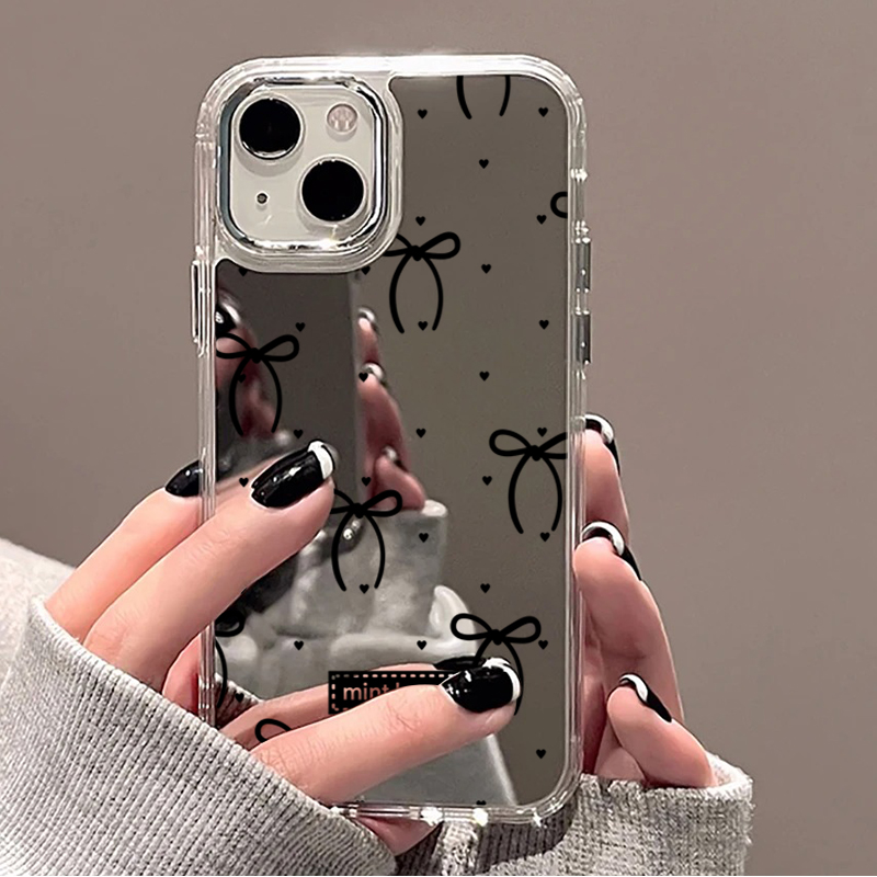 เคสโทรศัพท์ลายโบว์สีชมพูดำน่าร - Phone Cases Cute Iphone 14 บทวิจารณ์และราคา