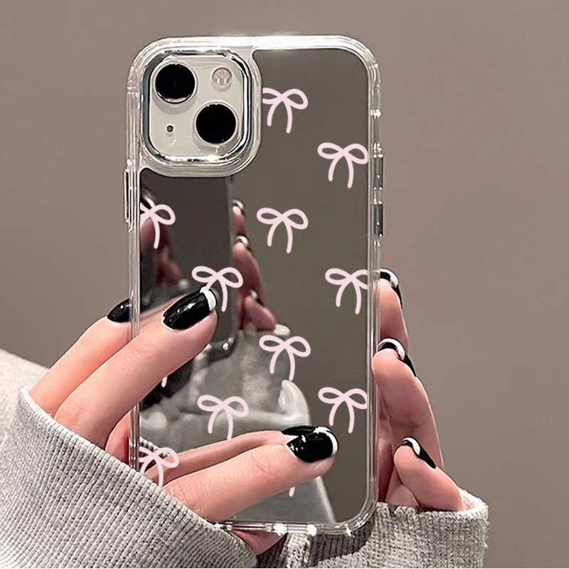 เคสโทรศัพท์ลายโบว์สีชมพูดำน่าร - Phone Cases Cute Iphone 14 บทวิจารณ์และราคา